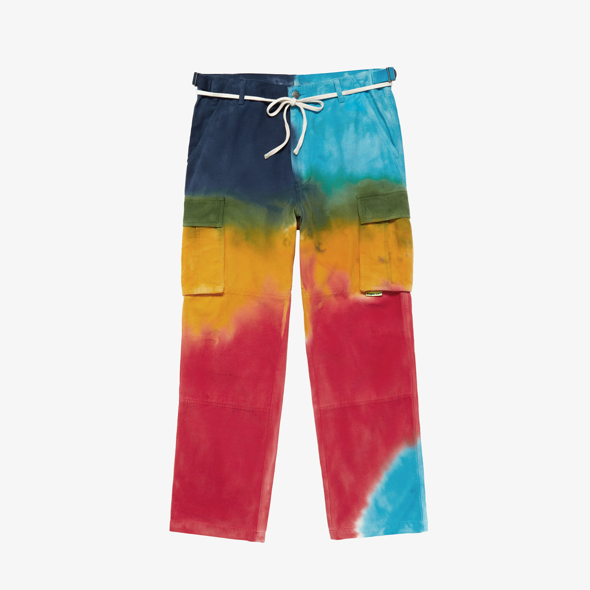 Tie Dye Skinny Ripped Pockets Zipper Up Cargo Pants - TD Mercado