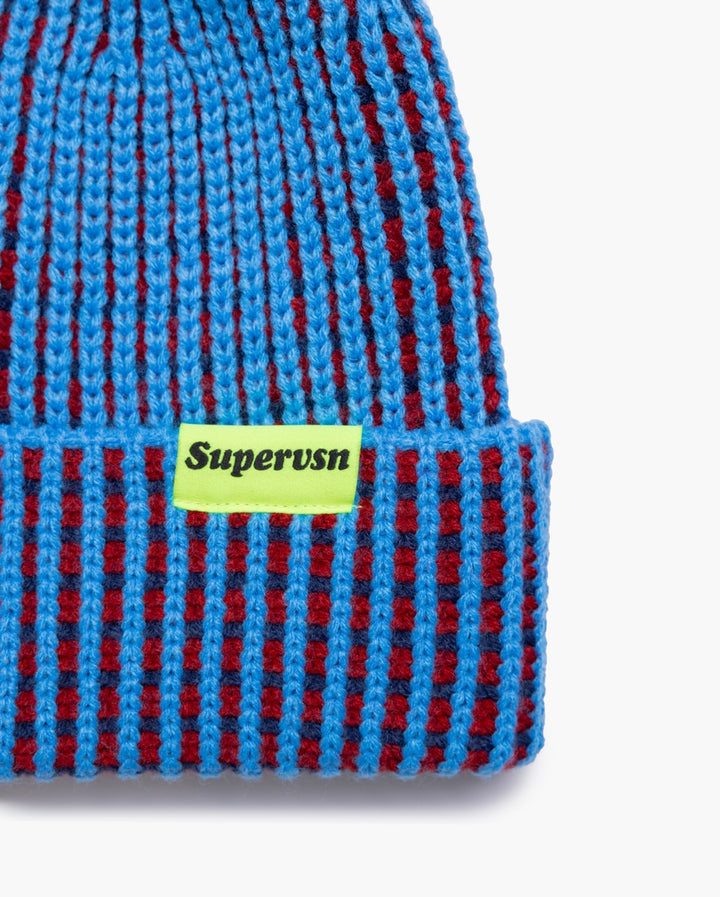 CONTRAST GRID BEANIE