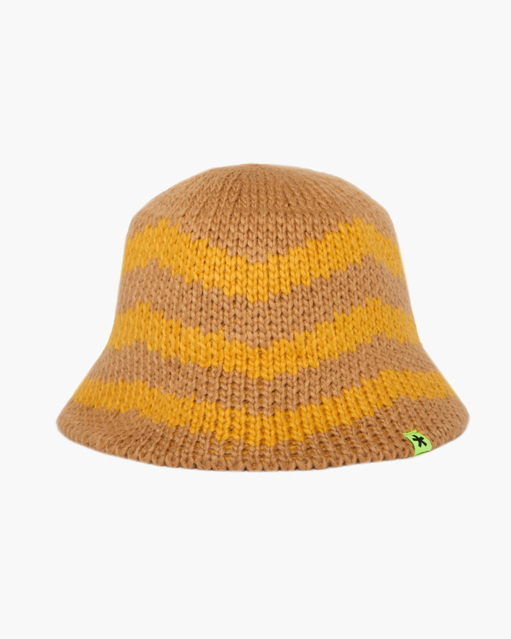 STRIPED KNIT BUCKET HAT