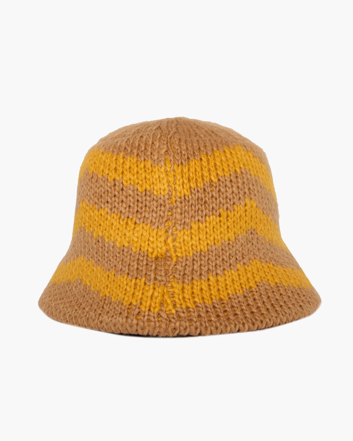 STRIPED KNIT BUCKET HAT