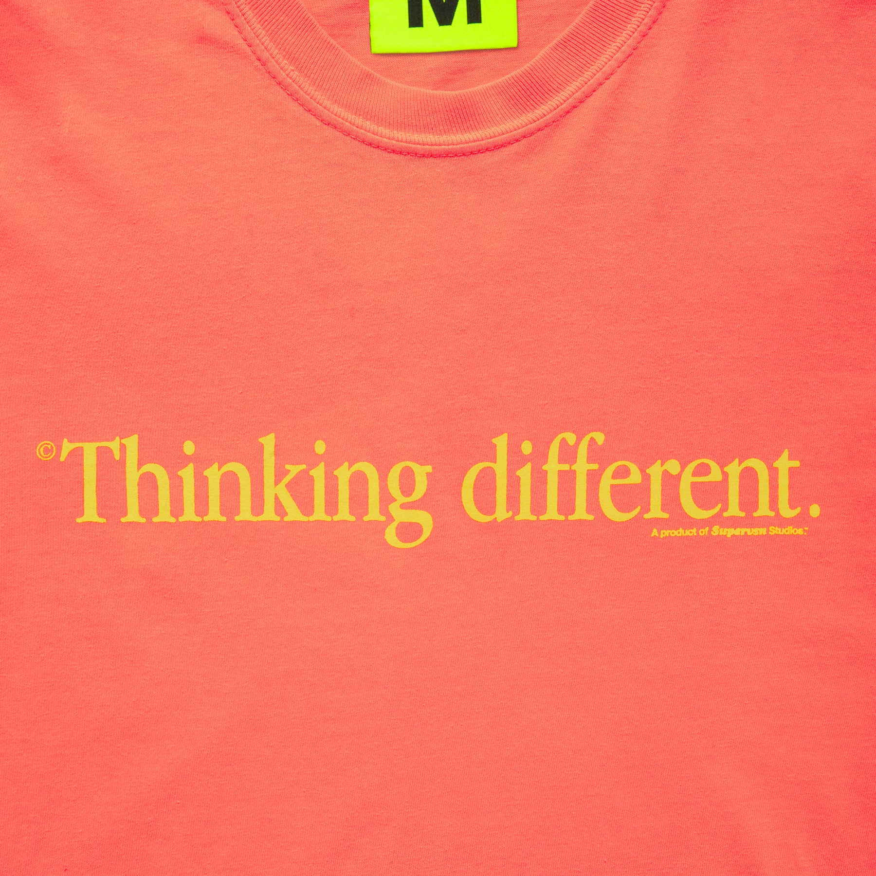 THINKING DIFFERENT TEE (NEON CORAL) – Supervsn Studios