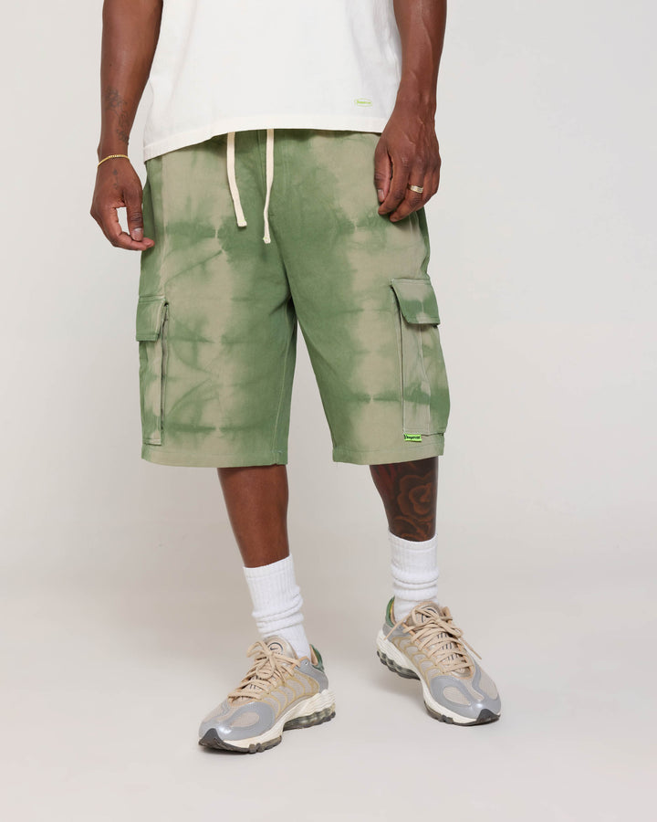 INDIGO DYED CARGO SHORTS