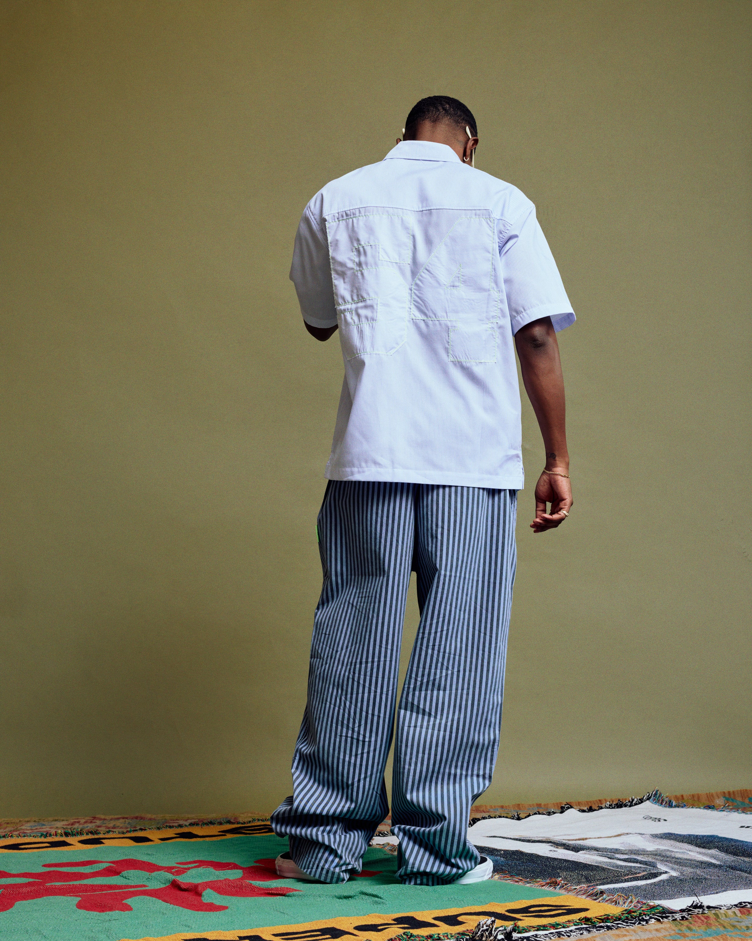 WASHED STRIPE CHEF PANT