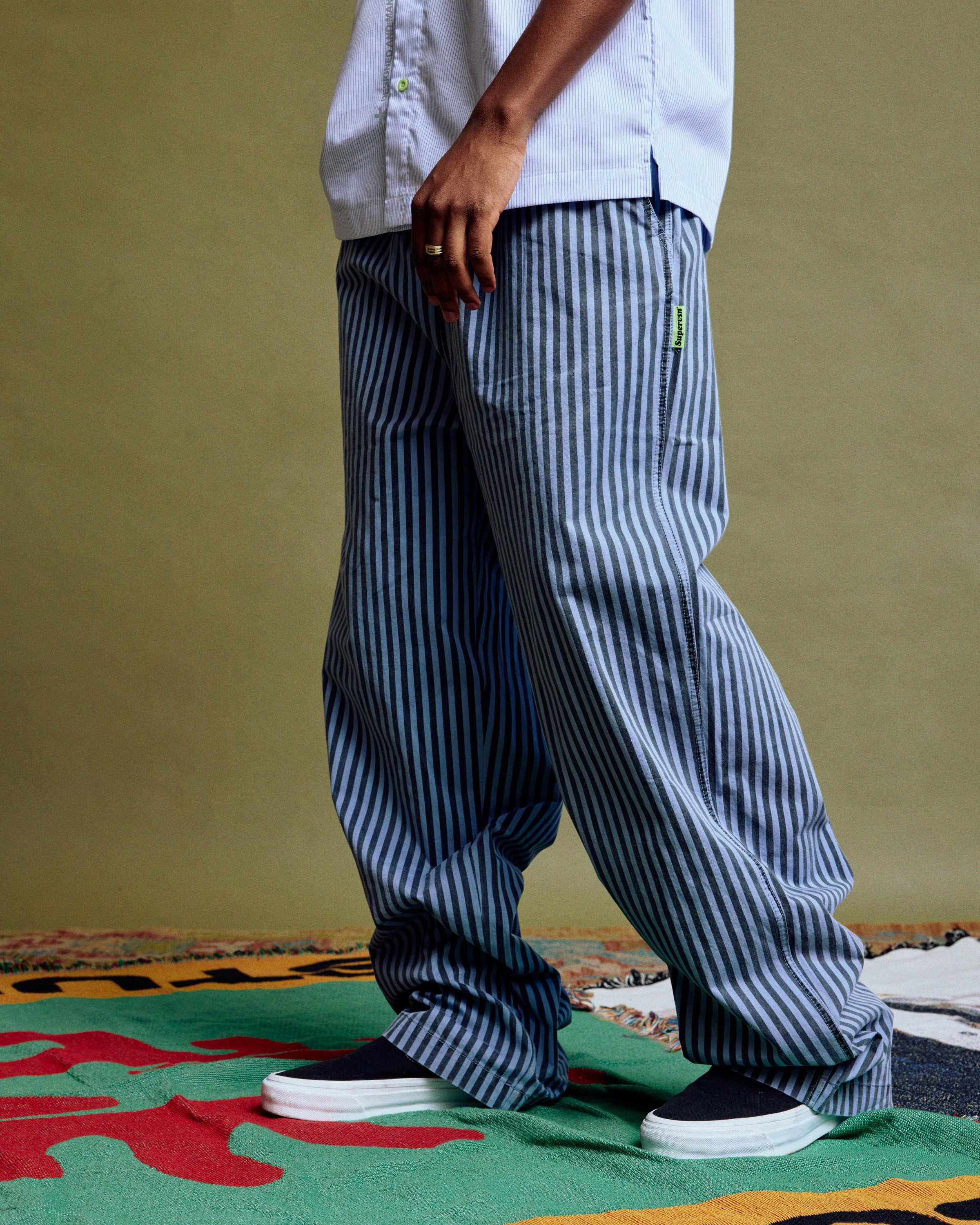 WASHED STRIPE CHEF PANT