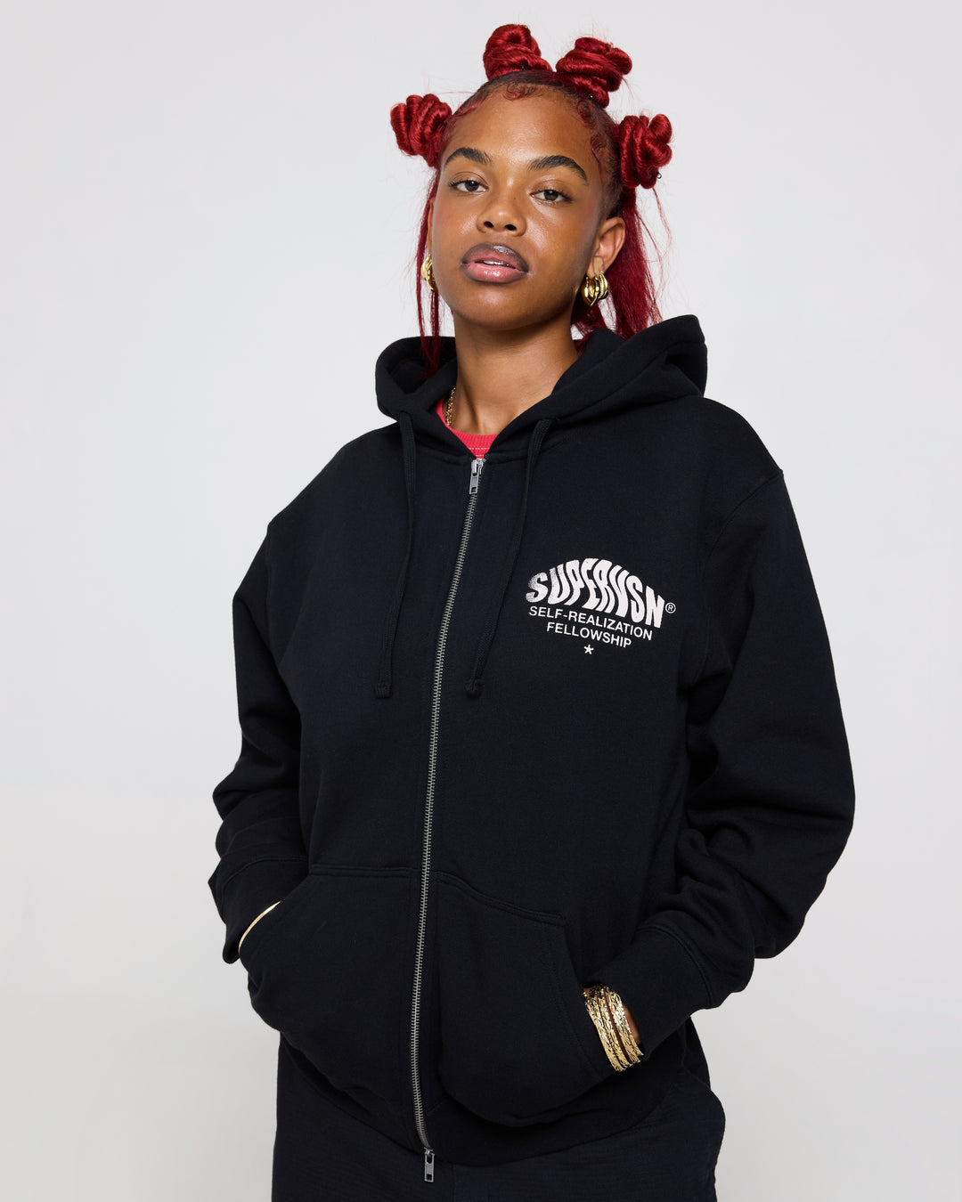 SELF REALIZATION ZIP UP HOODIE