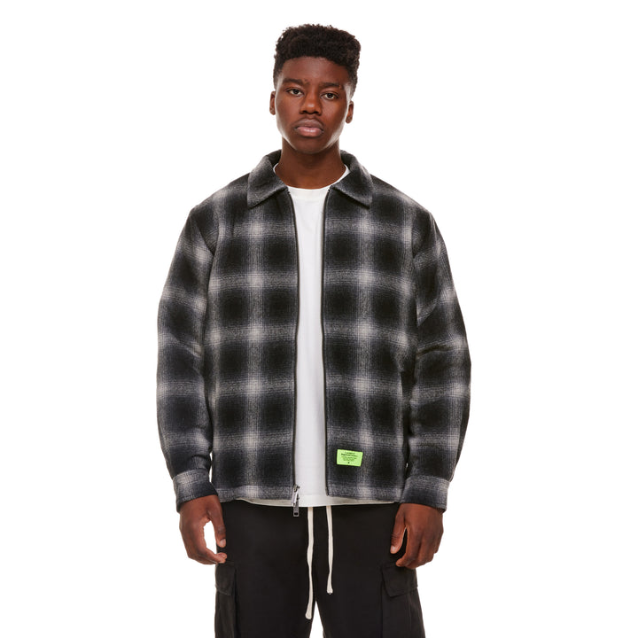 SHADOW PLAID ZIP WORK JACKET