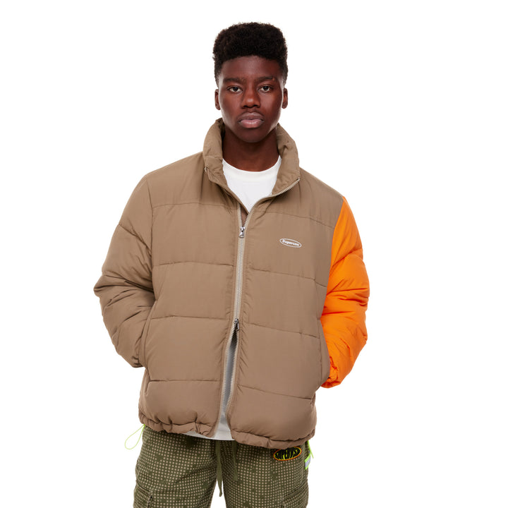 CONTRAST SLEEVE PUFFER JACKET