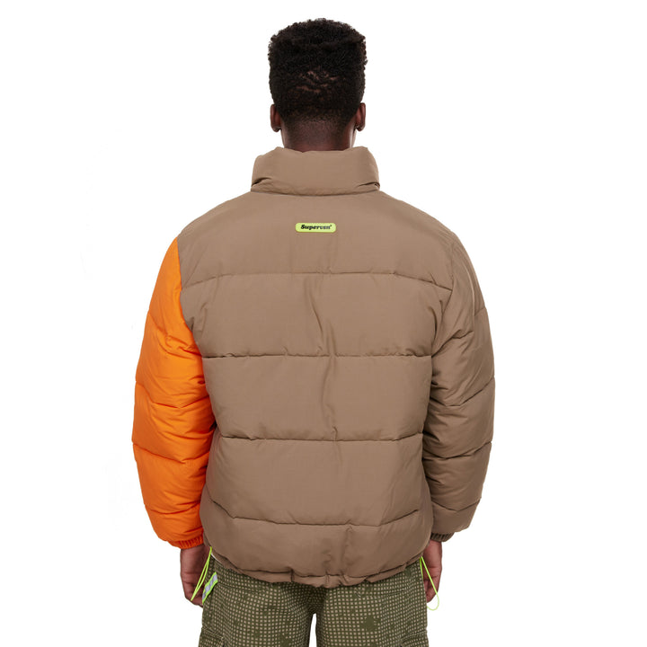 CONTRAST SLEEVE PUFFER JACKET