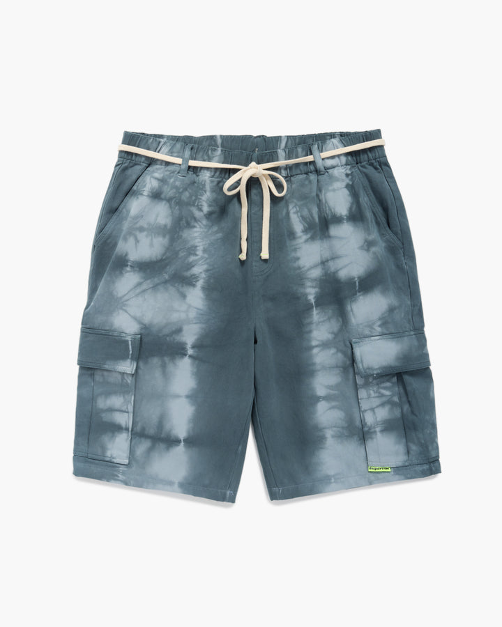 INDIGO DYED CARGO SHORTS