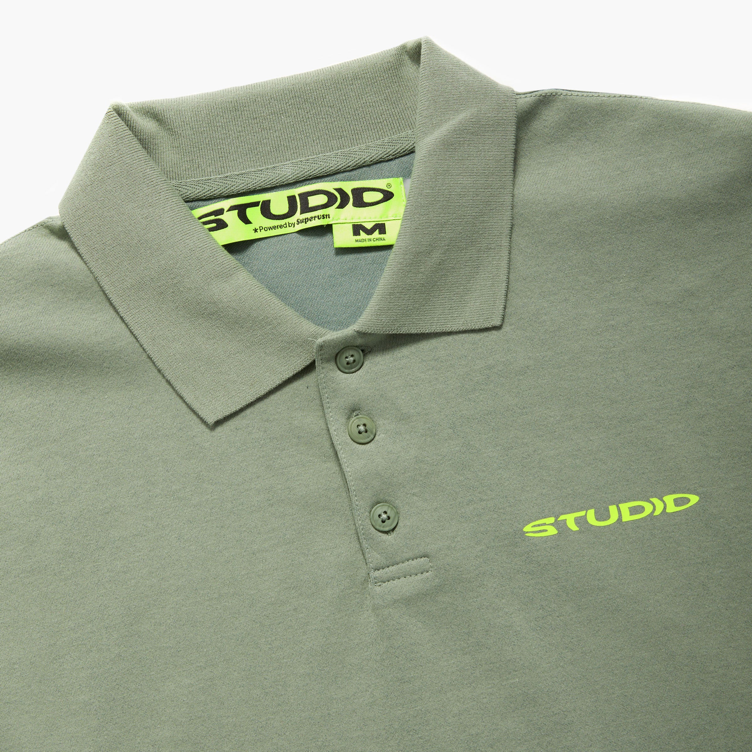 STUDIO L/S POLO TEE (ALGAE)